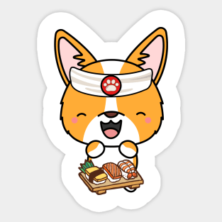 Sushi Chef Corgi Sticker